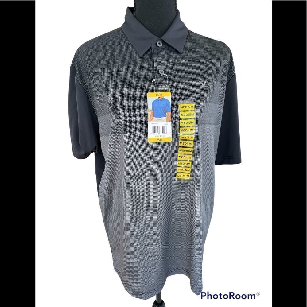 New with tags Callaway Opti-Dri Polo shirt, M, color called Caviar